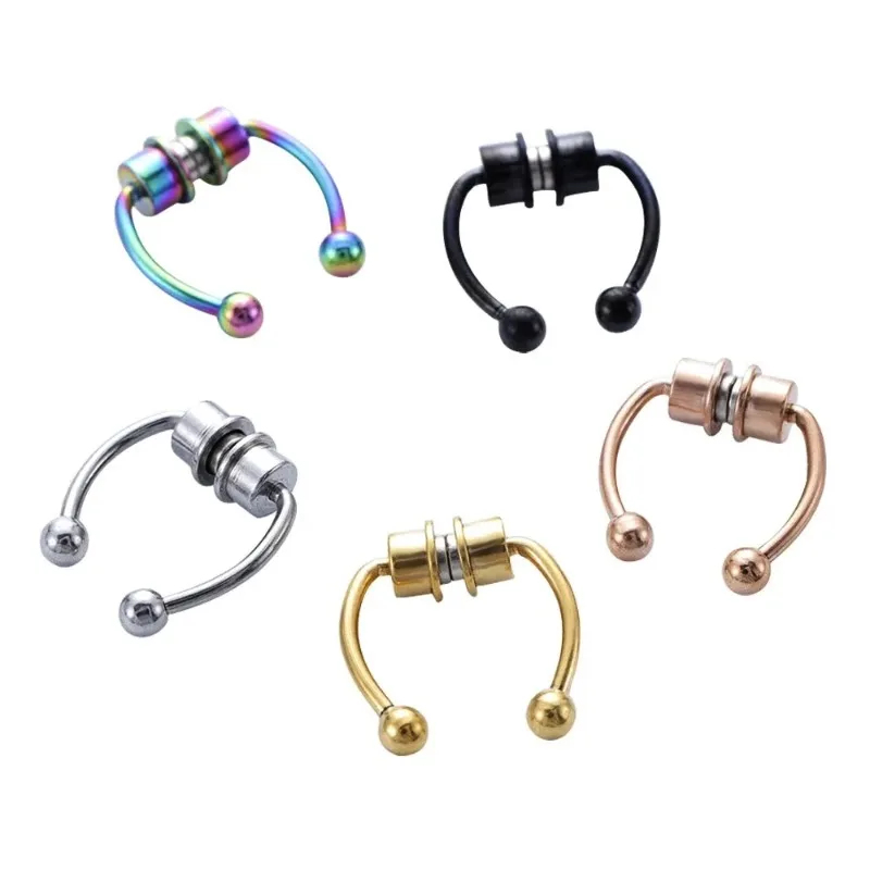 Body Jewelry Septum - 1/2/3Pcs Fake Magnetic Nose Rings, Faux