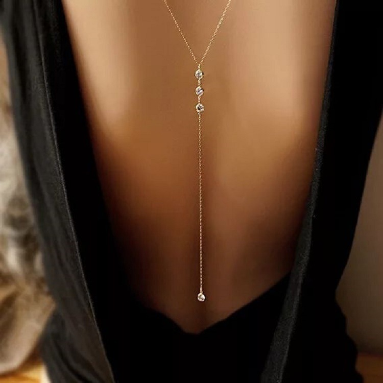 Body Jewelry Art - New Rhinestone Sexy Women's Back Chain