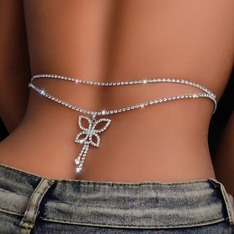 Body Jewelry Art - Luxury Rhinestone Double Chain Water Drop