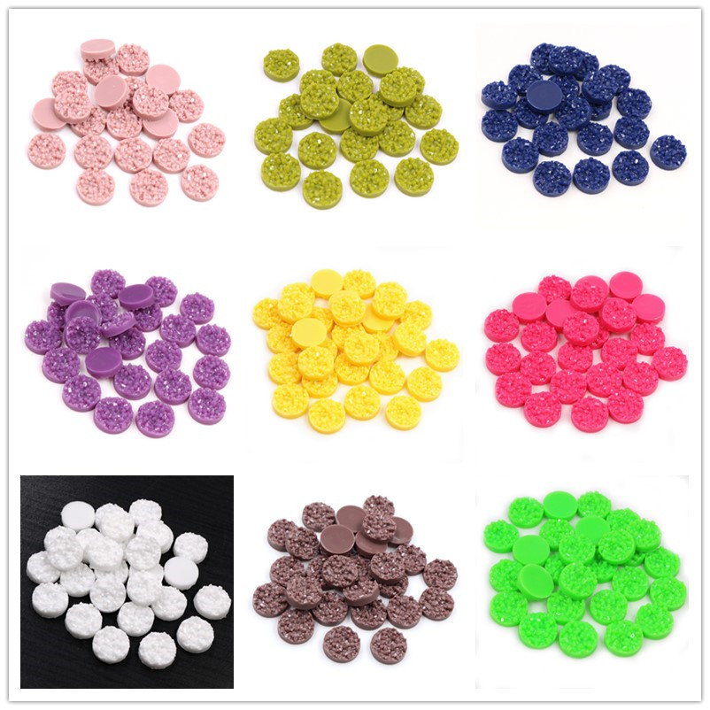 Body Jewelry Top - 40pcs Resin Druzy Cabochons Dome 8/10/12mm