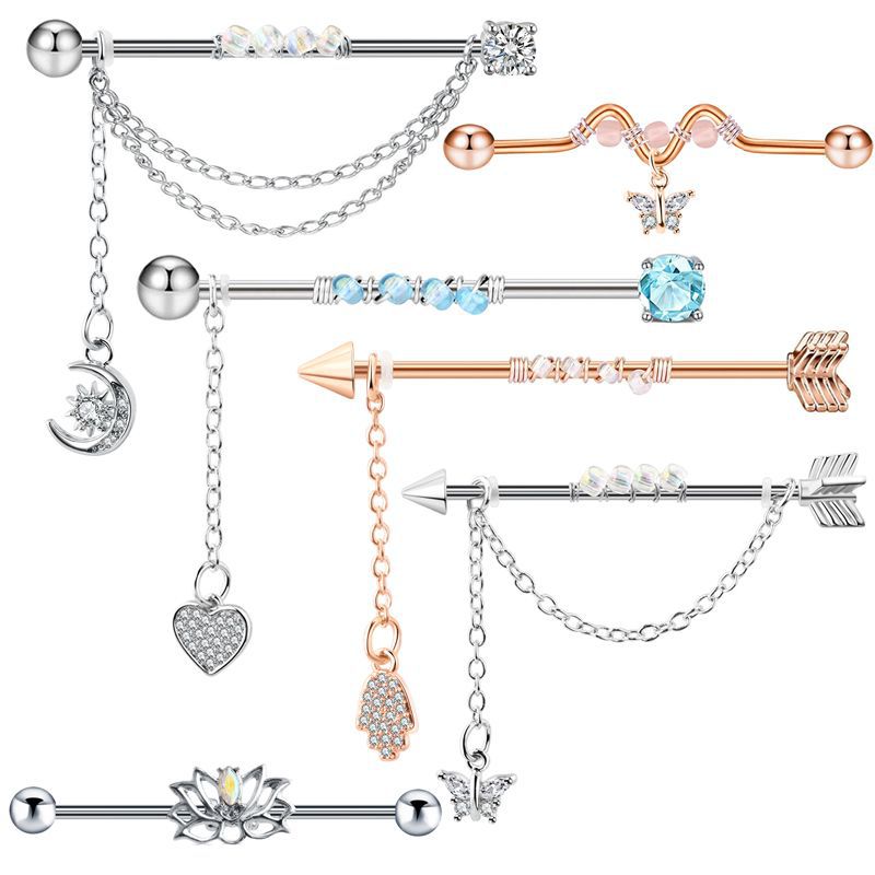 Body Jewelry Trend - 1PC Surgical Steel Industrial Piercing Barbell