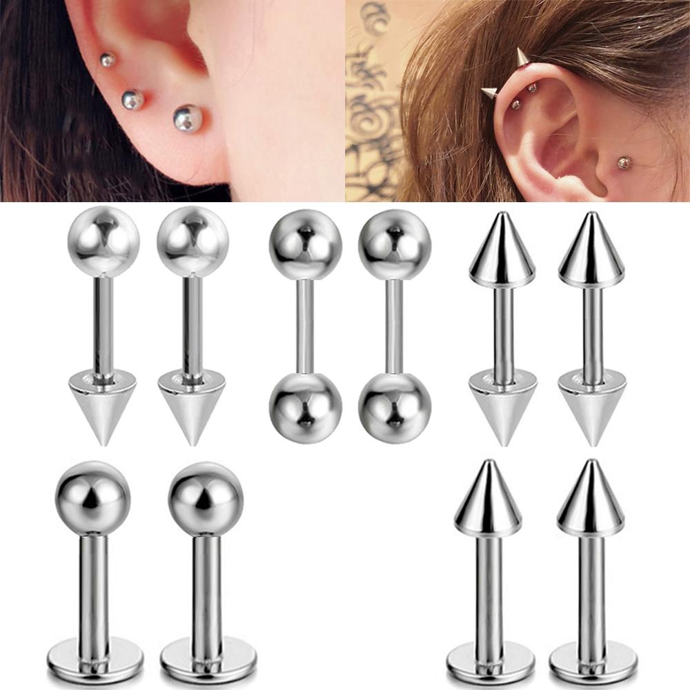 Body Jewelry Trend - 2Pcs Medical Stainless Steel Labret, Lip