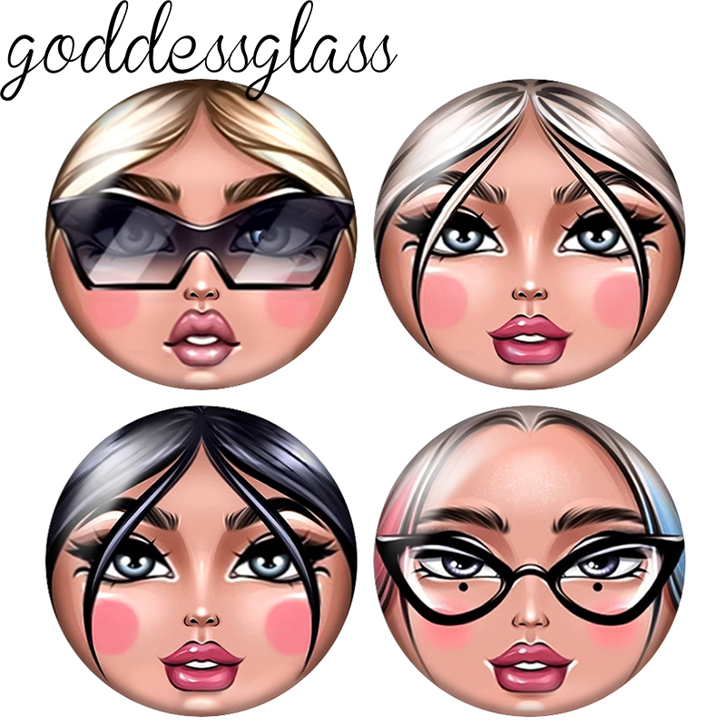 Body Jewelry Top - Matryoshka Doll Face Girl Sunglasses 12mm/18mm/20mm/25mm