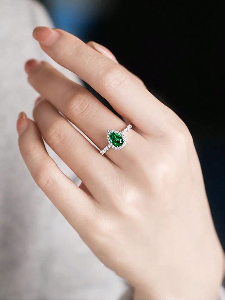 Body Jewelry High Quality - 925 Sterling Silver Simple Green Color