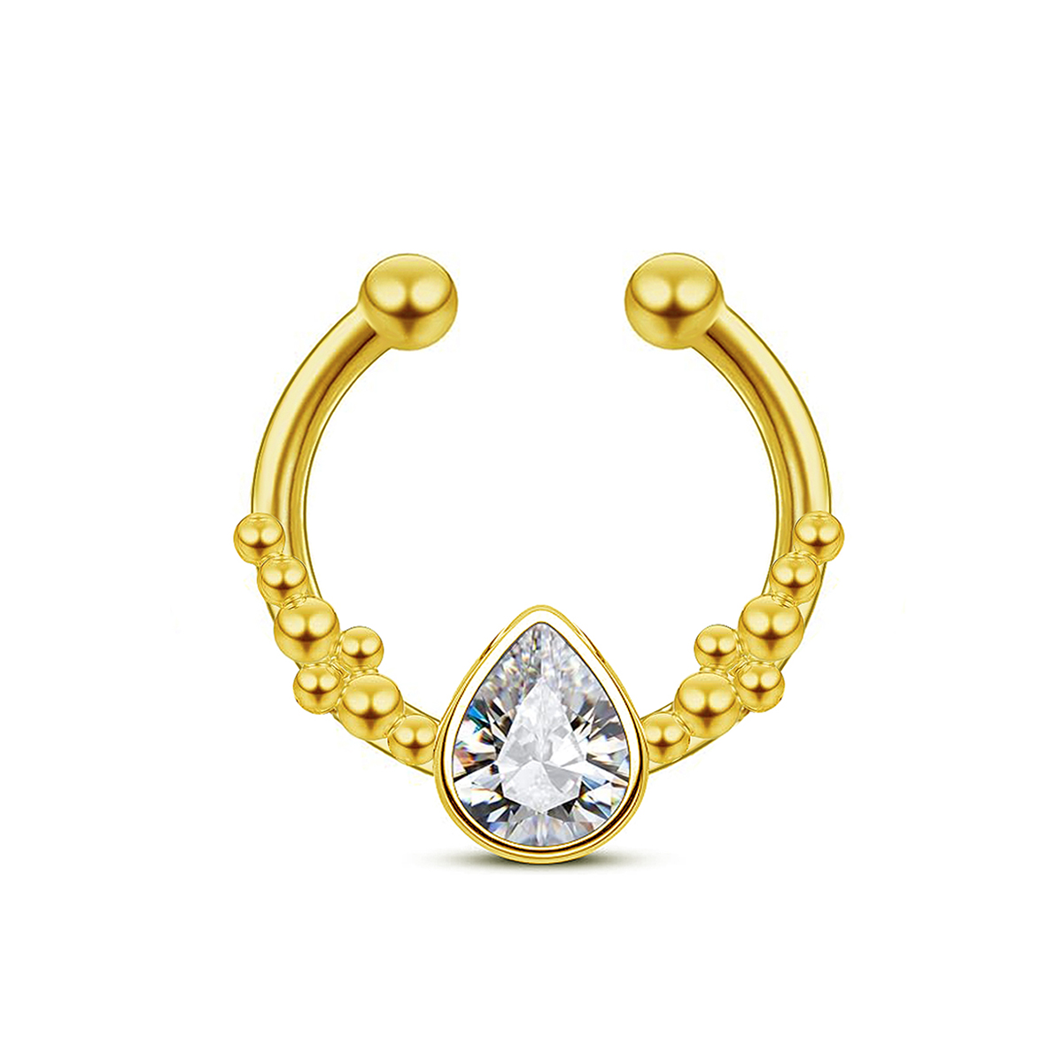 Body Jewelry Septum - Stainless Steel Horseshoe Water Drop False