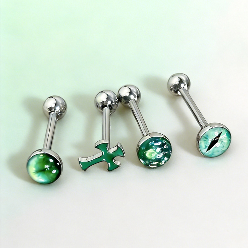 Body Jewelry High Quality - 1Pc High-Quality Trendy Green Sparkling Cross