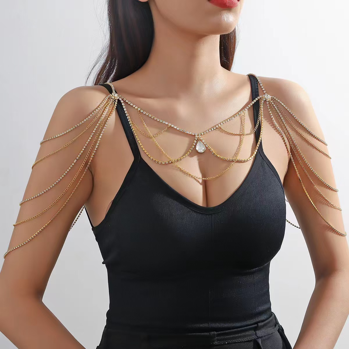 Body Jewelry Art - Hot selling and explosive geometric rhinestone
