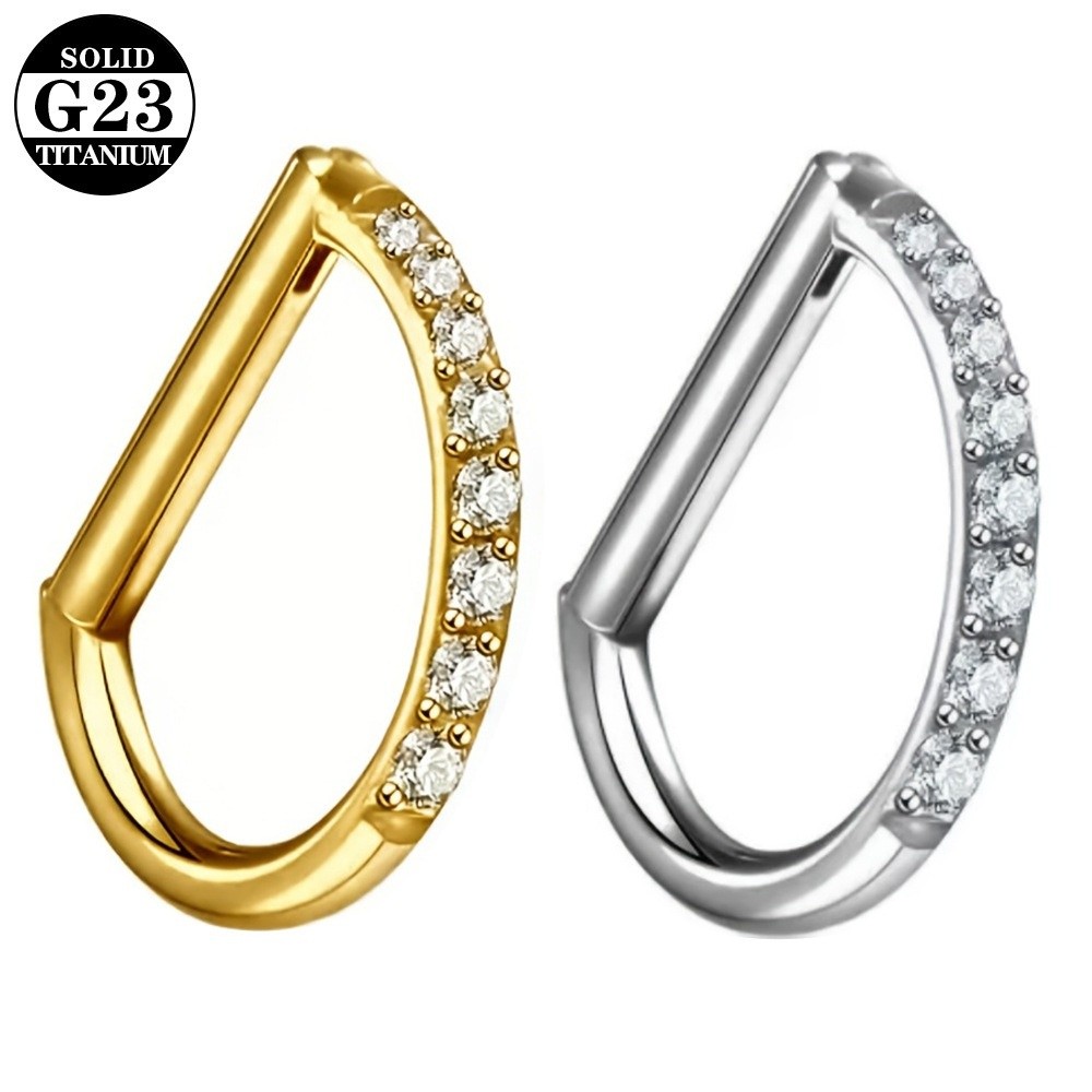 Body Jewelry Septum - ASTM F136 Titanium Septum Ring CZ