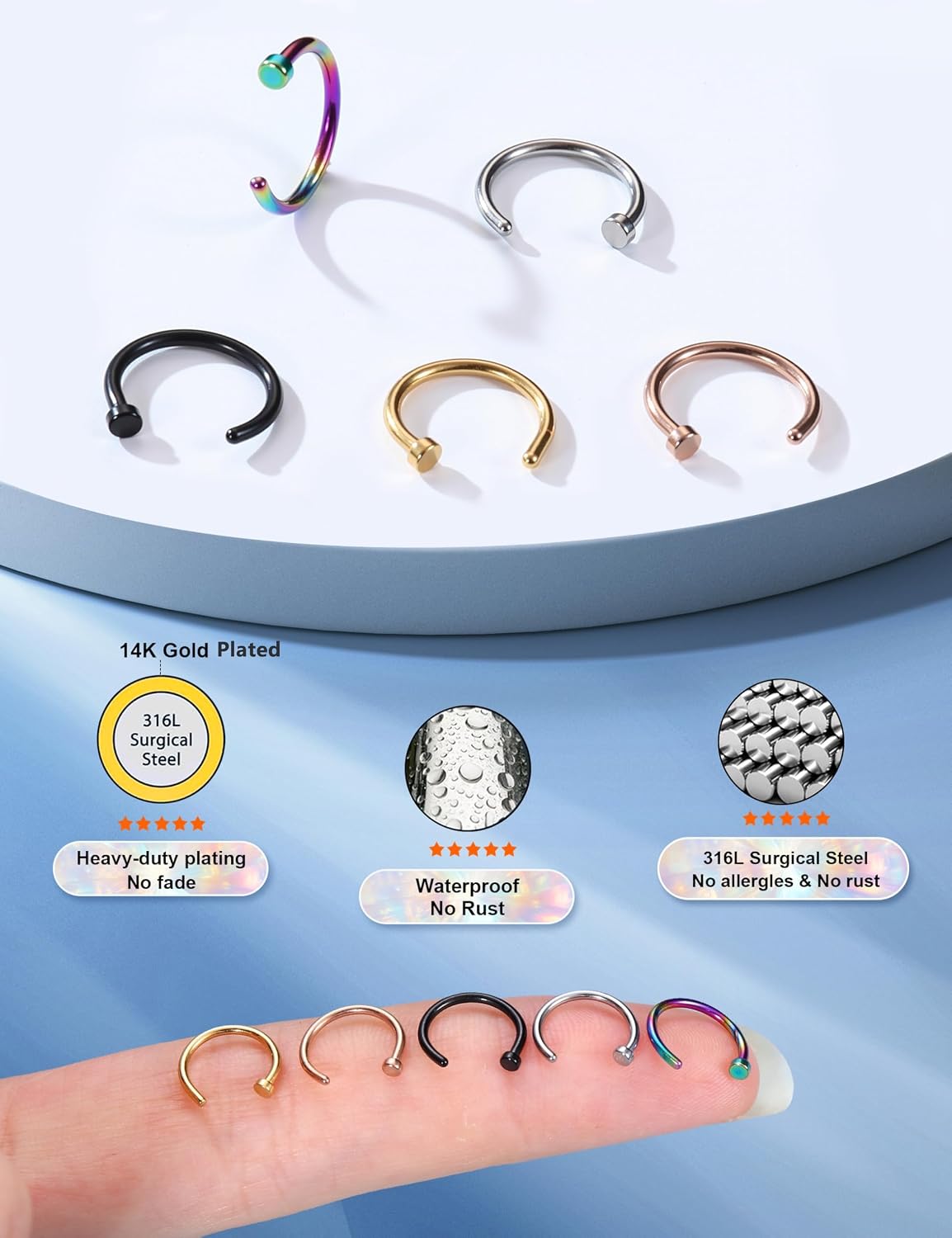 ORAZIO 18G 20G 22G 316L Steel  - đánh giá và giá Body Jewelry Trend
