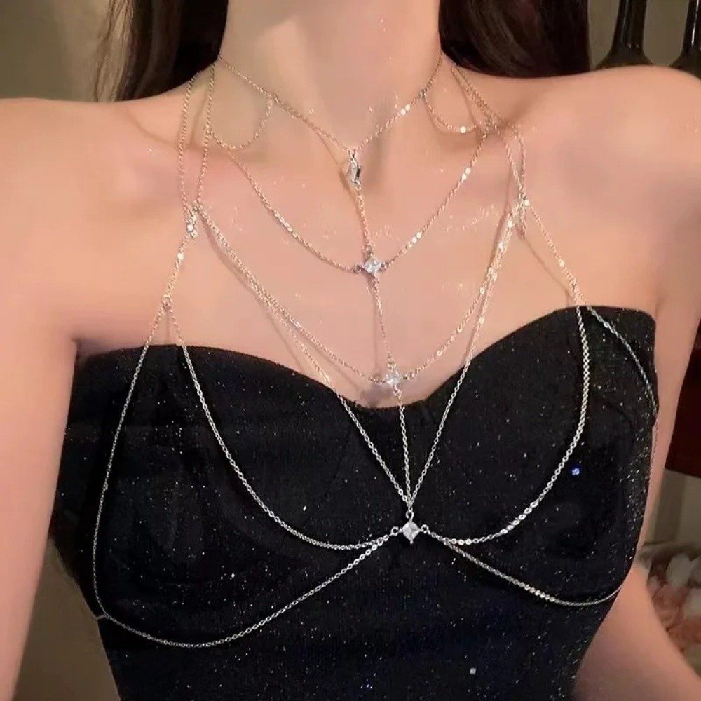 Glitter Rhinestone Bust Chain  - đánh giá và giá Body Jewelry Trend
