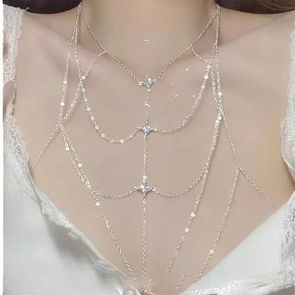 Glitter Rhinestone Bust Chain  - đánh giá và giá Body Jewelry Trend