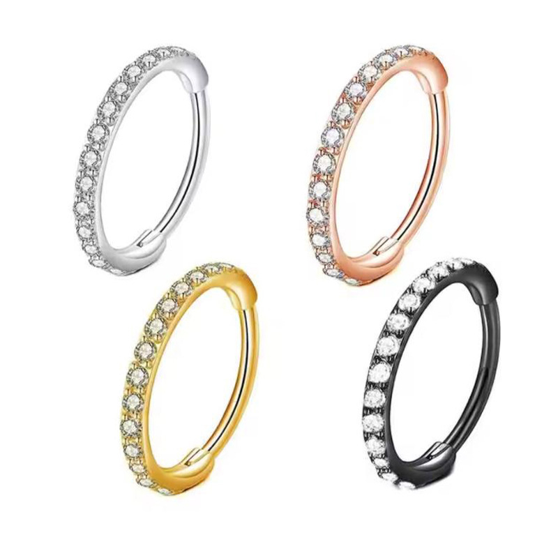 16G Clear CZ Nose Ring Hoop 31 - đánh giá và giá Body Jewelry Septum