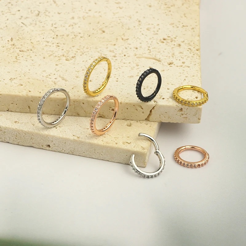 16G Clear CZ Nose Ring Hoop 31 - đánh giá và giá Body Jewelry Septum