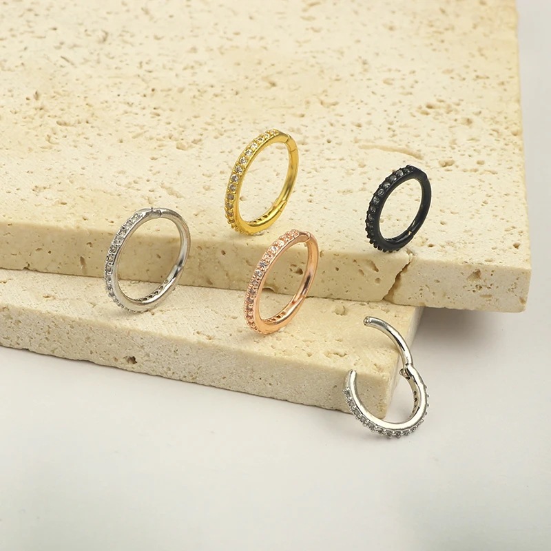 16G Clear CZ Nose Ring Hoop 31 - đánh giá và giá Body Jewelry Septum