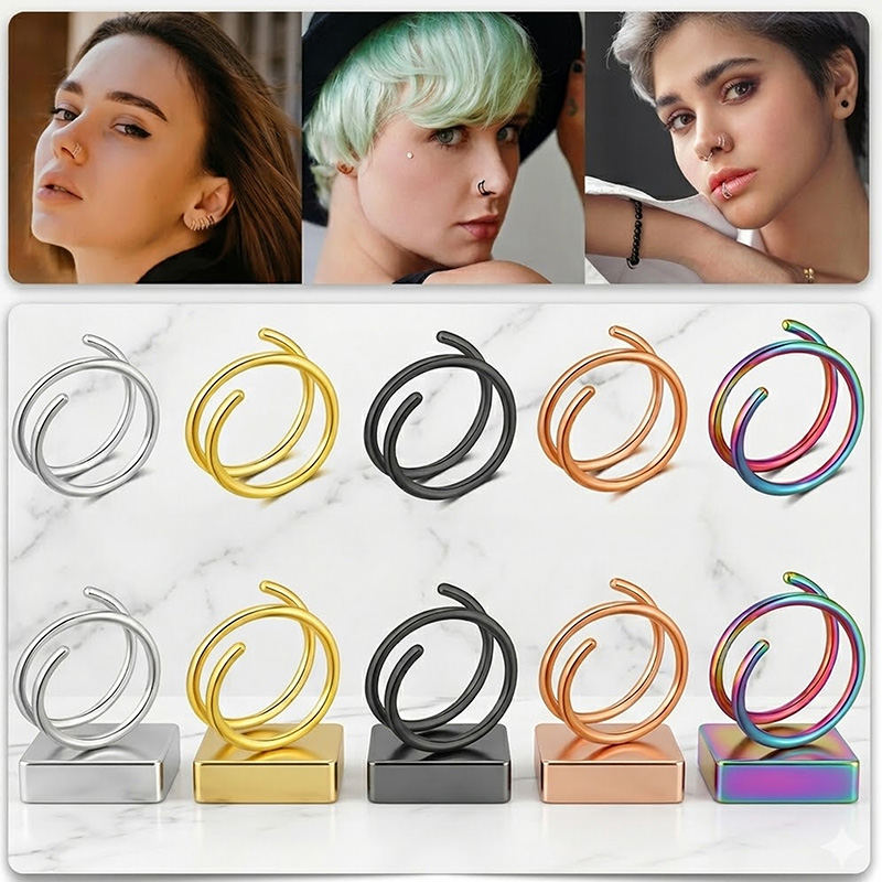 1PC Stainless Steel 316 Double - đánh giá và giá Body Jewelry Septum