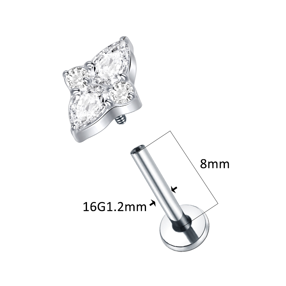 1Pc Titanium Labret Lip Stud G - đánh giá và giá Body Jewelry Trend