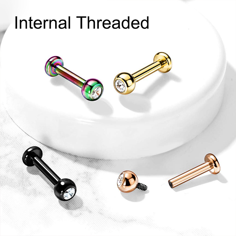 16G Surgical Steel Ball Top CZ - đánh giá và giá Body Jewelry Septum