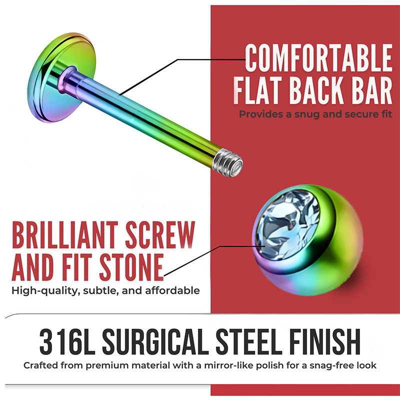 16G Surgical Steel Ball Top CZ - đánh giá và giá Body Jewelry Septum