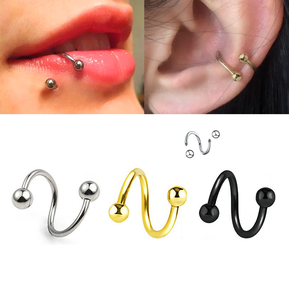 Women's Spiral Earrings Pierci - đánh giá và giá Body Jewelry Septum